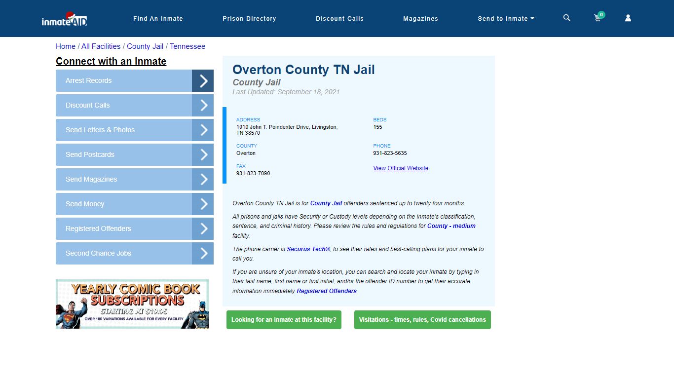 Overton County TN Jail - Inmate Locator - Livingston, TN