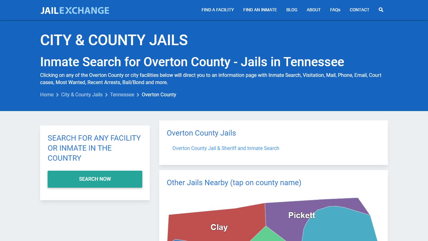 Inmate Search for Overton County | Jails in Tennessee - Jail Exchange